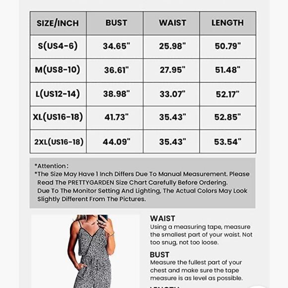 PRETTYGARDEN Women's Sexy Wrap V Neck  Spaghetti Strap Jumpsuit  NWOT Size S - Picture 6 of 10